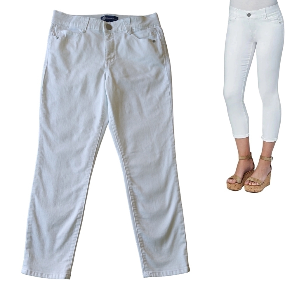 Democracy Absolution Optic White Ankle Skimmer Cropped Jeans Mid Rise Modern